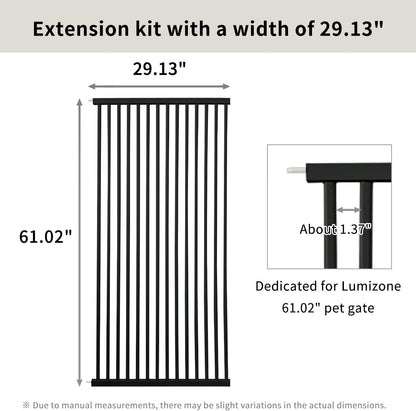 Extra Tall Cat Gate 55.12" High 26.18"-29.91" Wide Pet Gate Black | Dog Gate for Doorway Hallway Stairs Pressure Mounted Extra Wide 1.37" Gap No Drilling Auto-Close One-Handed Operation