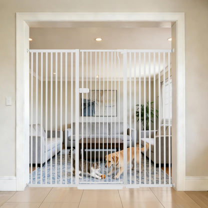 Extra Tall Cat Gate 55.12" High 26.18"-29.91" Wide Pet Gate Black | Dog Gate for Doorway Hallway Stairs Pressure Mounted Extra Wide 1.37" Gap No Drilling Auto-Close One-Handed Operation