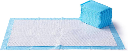 Heavy Duty Dog and Puppy Pee Pads, Leak-Proof 5-Layer Super Absorbent, Quick-Dry Surface for Potty Training and Housebreaking, Giant Size, 27.5 x 44 Inch, Blue & White, 30-Pack