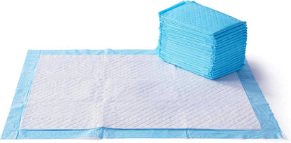 Heavy Duty Dog and Puppy Pee Pads, Leak-Proof 5-Layer Super Absorbent, Quick-Dry Surface for Potty Training and Housebreaking, Giant Size, 27.5 x 44 Inch, Blue & White, 30-Pack