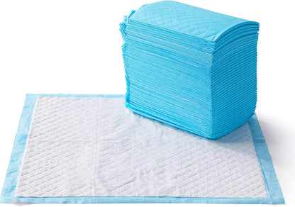 Heavy Duty Dog and Puppy Pee Pads, Leak-Proof 5-Layer Super Absorbent, Quick-Dry Surface for Potty Training and Housebreaking, Giant Size, 27.5 x 44 Inch, Blue & White, 30-Pack