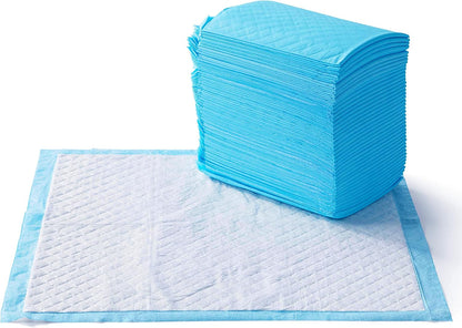 Heavy Duty Dog and Puppy Pee Pads, Leak-Proof 5-Layer Super Absorbent, Quick-Dry Surface for Potty Training and Housebreaking, Giant Size, 27.5 x 44 Inch, Blue & White, 30-Pack