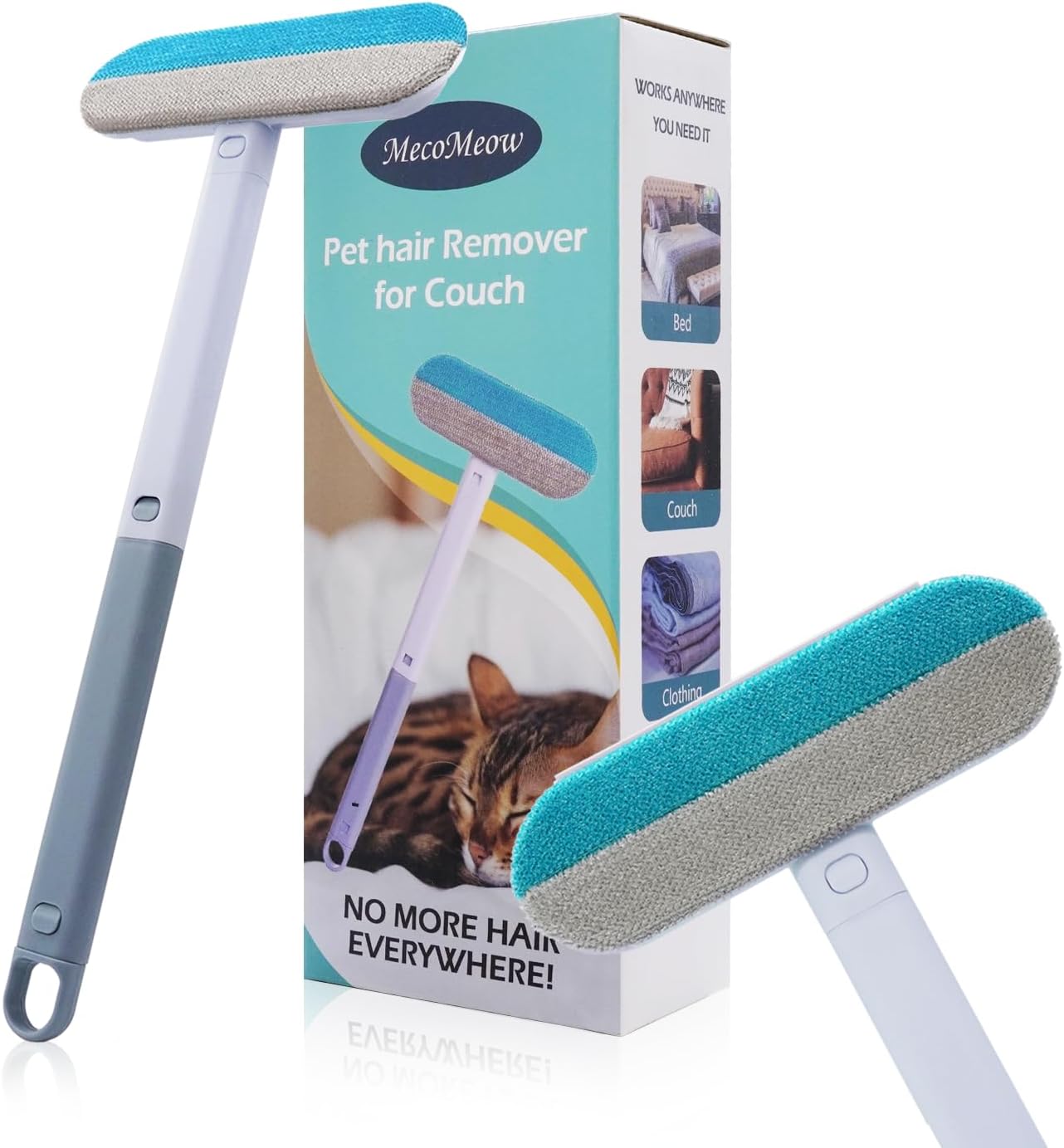Pet Hair Removal Brush for Couch, Durable, Reusable, Washable Lint Cleaner for Dog and Cat Hair, Gentle on Furniture, Effective on Carpets, Clothing, Bedding-Basic