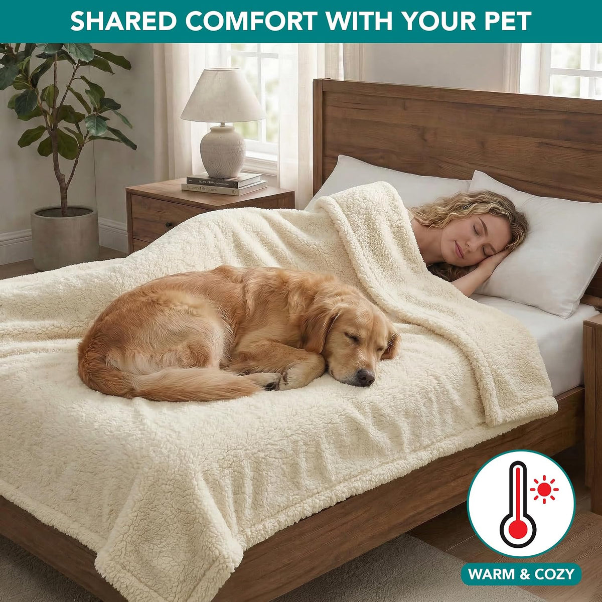 Fluffy Sherpa Waterproof Dog Blanket for Small Pet Cat, 24x32 Blue | Soft & Warm & Washable; Leafproof Couch Sofa Protector for Small Medium Large Pet; Pee Proof Cover for Crate Kennel Car Seat
