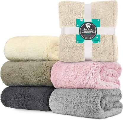 Fluffy Sherpa Waterproof Dog Blanket for Small Pet Cat, 24x32 Blue | Soft & Warm & Washable; Leafproof Couch Sofa Protector for Small Medium Large Pet; Pee Proof Cover for Crate Kennel Car Seat