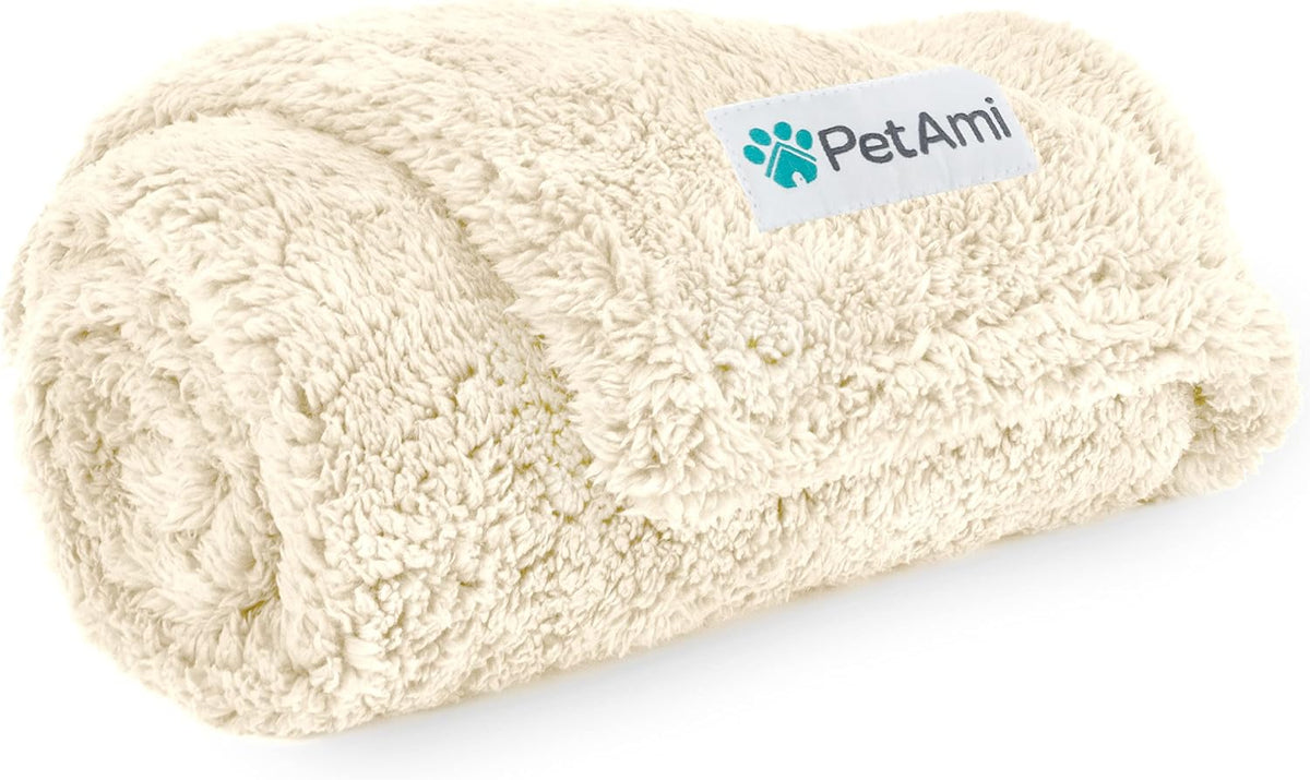 Fluffy Sherpa Waterproof Dog Blanket for Small Pet Cat, 24x32 Blue | Soft & Warm & Washable; Leafproof Couch Sofa Protector for Small Medium Large Pet; Pee Proof Cover for Crate Kennel Car Seat