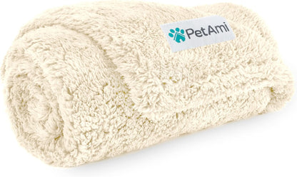 Fluffy Sherpa Waterproof Dog Blanket for Small Pet Cat, 24x32 Blue | Soft & Warm & Washable; Leafproof Couch Sofa Protector for Small Medium Large Pet; Pee Proof Cover for Crate Kennel Car Seat