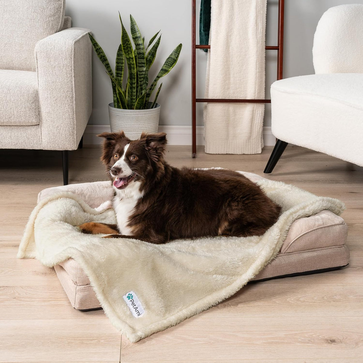 Fluffy Sherpa Waterproof Dog Blanket for Small Pet Cat, 24x32 Blue | Soft & Warm & Washable; Leafproof Couch Sofa Protector for Small Medium Large Pet; Pee Proof Cover for Crate Kennel Car Seat