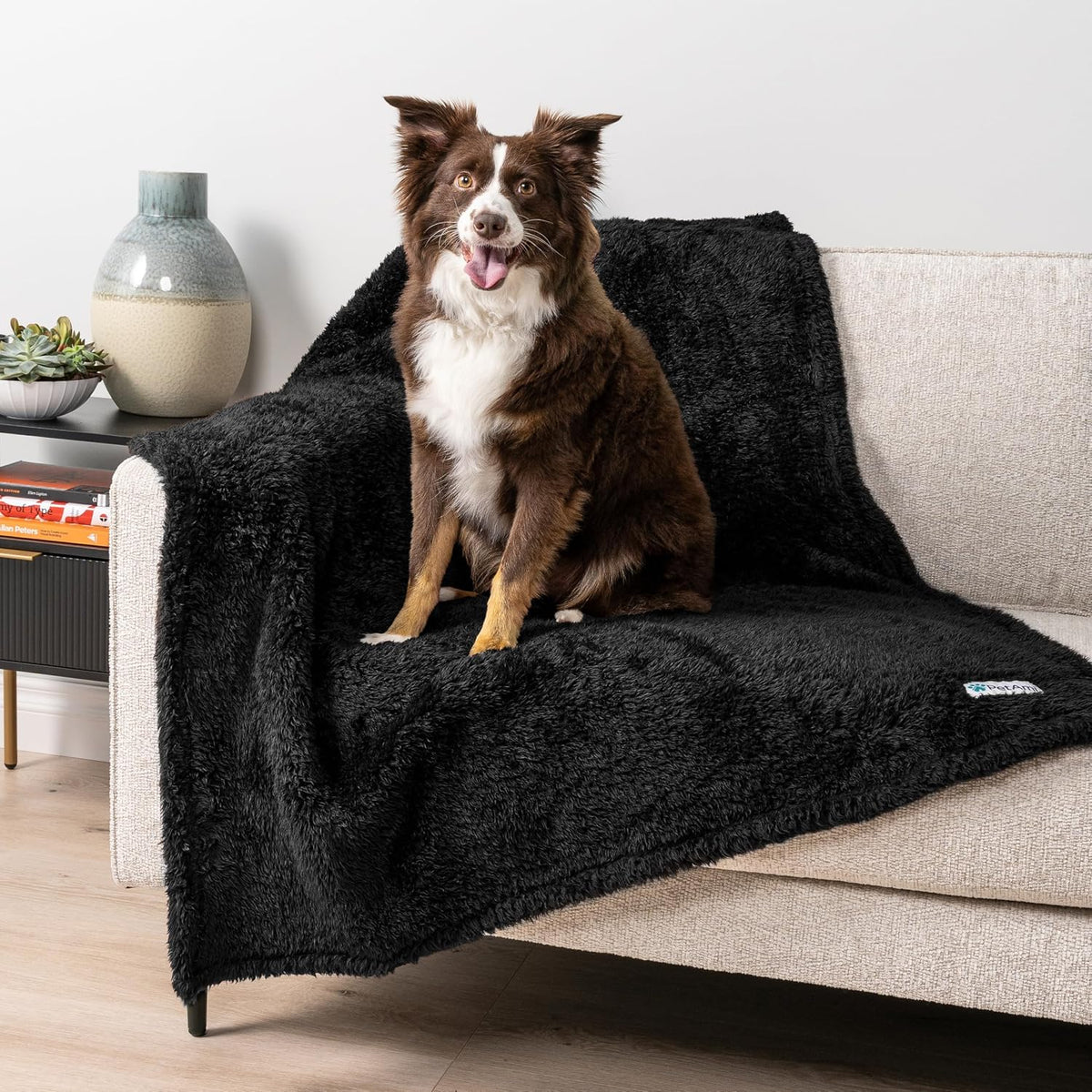 Fluffy Sherpa Waterproof Dog Blanket for Small Pet Cat, 24x32 Blue | Soft & Warm & Washable; Leafproof Couch Sofa Protector for Small Medium Large Pet; Pee Proof Cover for Crate Kennel Car Seat
