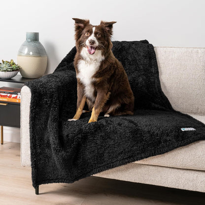 Fluffy Sherpa Waterproof Dog Blanket for Small Pet Cat, 24x32 Blue | Soft & Warm & Washable; Leafproof Couch Sofa Protector for Small Medium Large Pet; Pee Proof Cover for Crate Kennel Car Seat