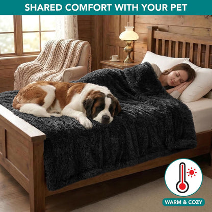 Fluffy Sherpa Waterproof Dog Blanket for Small Pet Cat, 24x32 Blue | Soft & Warm & Washable; Leafproof Couch Sofa Protector for Small Medium Large Pet; Pee Proof Cover for Crate Kennel Car Seat