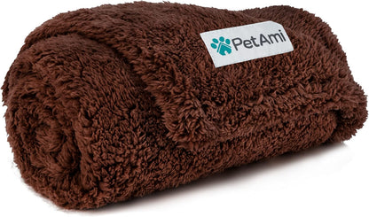 Fluffy Sherpa Waterproof Dog Blanket for Small Pet Cat, 24x32 Blue | Soft & Warm & Washable; Leafproof Couch Sofa Protector for Small Medium Large Pet; Pee Proof Cover for Crate Kennel Car Seat