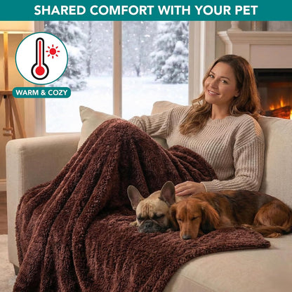 Fluffy Sherpa Waterproof Dog Blanket for Small Pet Cat, 24x32 Blue | Soft & Warm & Washable; Leafproof Couch Sofa Protector for Small Medium Large Pet; Pee Proof Cover for Crate Kennel Car Seat