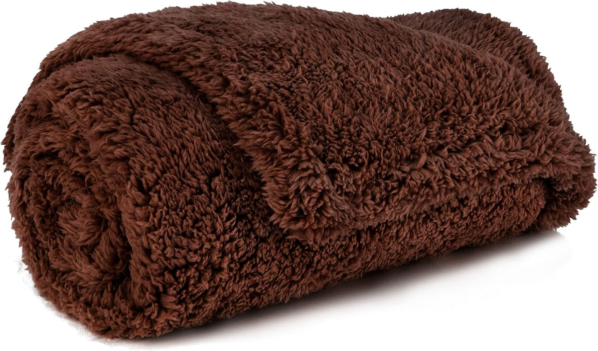 Fluffy Sherpa Waterproof Dog Blanket for Small Pet Cat, 24x32 Blue | Soft & Warm & Washable; Leafproof Couch Sofa Protector for Small Medium Large Pet; Pee Proof Cover for Crate Kennel Car Seat