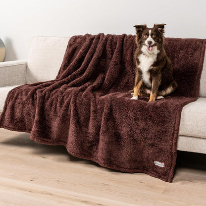 Fluffy Sherpa Waterproof Dog Blanket for Small Pet Cat, 24x32 Blue | Soft & Warm & Washable; Leafproof Couch Sofa Protector for Small Medium Large Pet; Pee Proof Cover for Crate Kennel Car Seat
