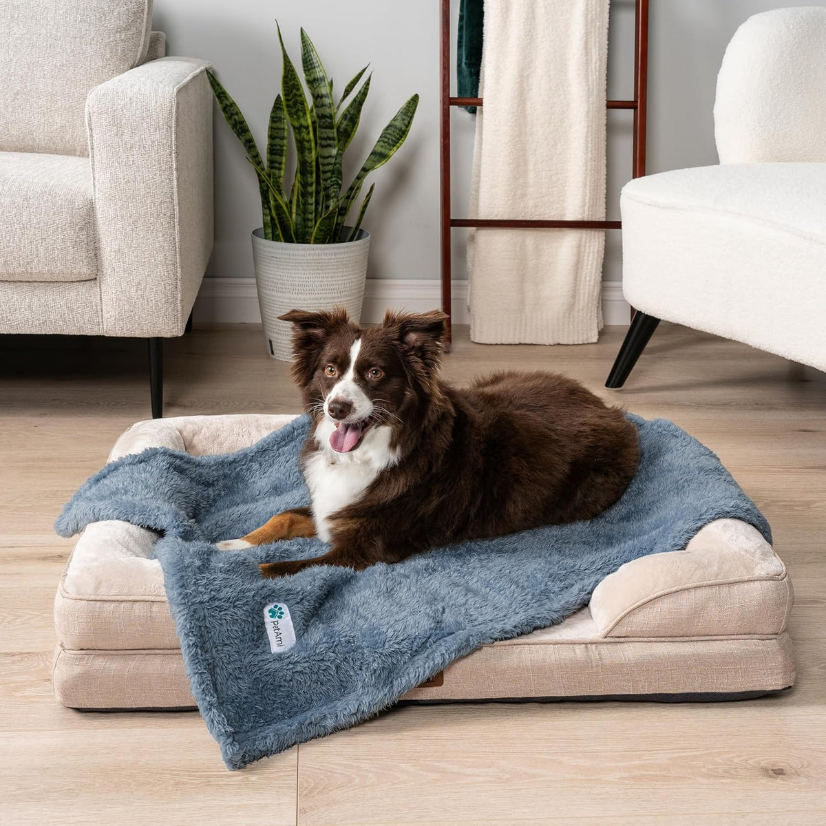 Fluffy Sherpa Waterproof Dog Blanket for Small Pet Cat, 24x32 Blue | Soft & Warm & Washable; Leafproof Couch Sofa Protector for Small Medium Large Pet; Pee Proof Cover for Crate Kennel Car Seat