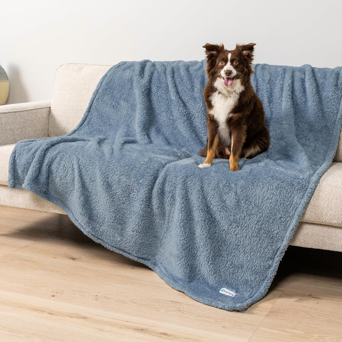 Fluffy Sherpa Waterproof Dog Blanket for Small Pet Cat, 24x32 Blue | Soft & Warm & Washable; Leafproof Couch Sofa Protector for Small Medium Large Pet; Pee Proof Cover for Crate Kennel Car Seat