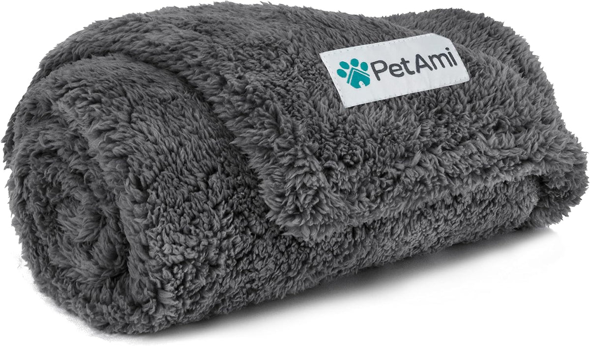 Fluffy Sherpa Waterproof Dog Blanket for Small Pet Cat, 24x32 Blue | Soft & Warm & Washable; Leafproof Couch Sofa Protector for Small Medium Large Pet; Pee Proof Cover for Crate Kennel Car Seat