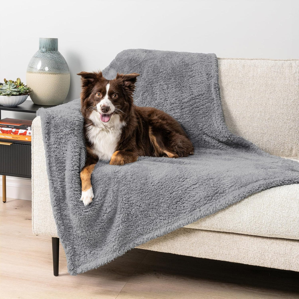 Fluffy Sherpa Waterproof Dog Blanket for Small Pet Cat, 24x32 Blue | Soft & Warm & Washable; Leafproof Couch Sofa Protector for Small Medium Large Pet; Pee Proof Cover for Crate Kennel Car Seat