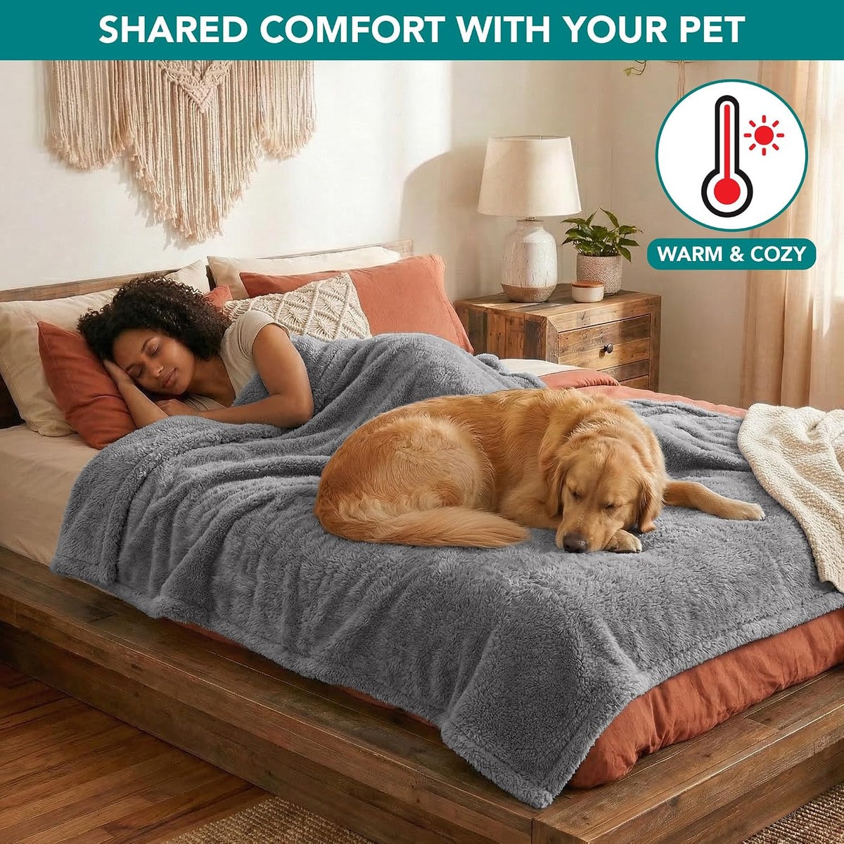 Fluffy Sherpa Waterproof Dog Blanket for Small Pet Cat, 24x32 Blue | Soft & Warm & Washable; Leafproof Couch Sofa Protector for Small Medium Large Pet; Pee Proof Cover for Crate Kennel Car Seat