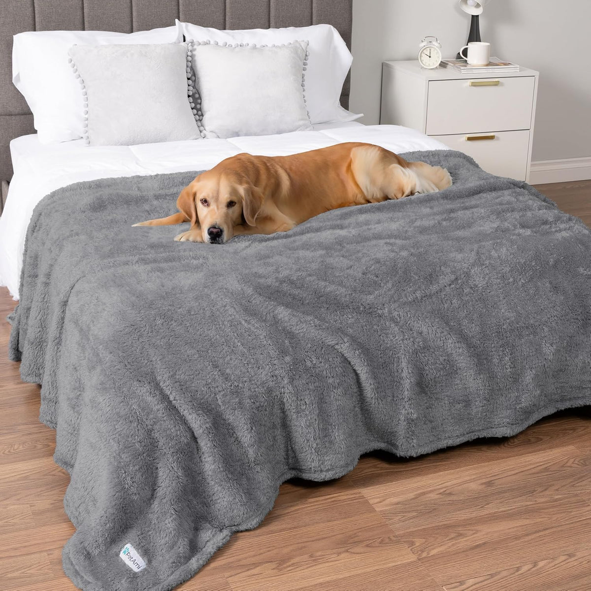 Fluffy Sherpa Waterproof Dog Blanket for Small Pet Cat, 24x32 Blue | Soft & Warm & Washable; Leafproof Couch Sofa Protector for Small Medium Large Pet; Pee Proof Cover for Crate Kennel Car Seat