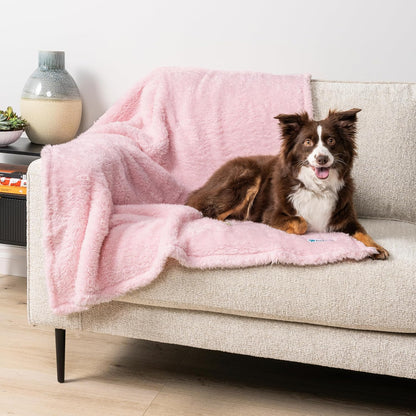 Fluffy Sherpa Waterproof Dog Blanket for Small Pet Cat, 24x32 Blue | Soft & Warm & Washable; Leafproof Couch Sofa Protector for Small Medium Large Pet; Pee Proof Cover for Crate Kennel Car Seat