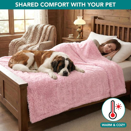 Fluffy Sherpa Waterproof Dog Blanket for Small Pet Cat, 24x32 Blue | Soft & Warm & Washable; Leafproof Couch Sofa Protector for Small Medium Large Pet; Pee Proof Cover for Crate Kennel Car Seat