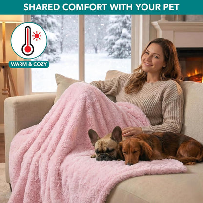 Fluffy Sherpa Waterproof Dog Blanket for Small Pet Cat, 24x32 Blue | Soft & Warm & Washable; Leafproof Couch Sofa Protector for Small Medium Large Pet; Pee Proof Cover for Crate Kennel Car Seat