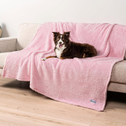 Fluffy Sherpa Waterproof Dog Blanket for Small Pet Cat, 24x32 Blue | Soft & Warm & Washable; Leafproof Couch Sofa Protector for Small Medium Large Pet; Pee Proof Cover for Crate Kennel Car Seat