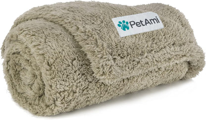 Fluffy Sherpa Waterproof Dog Blanket for Small Pet Cat, 24x32 Blue | Soft & Warm & Washable; Leafproof Couch Sofa Protector for Small Medium Large Pet; Pee Proof Cover for Crate Kennel Car Seat
