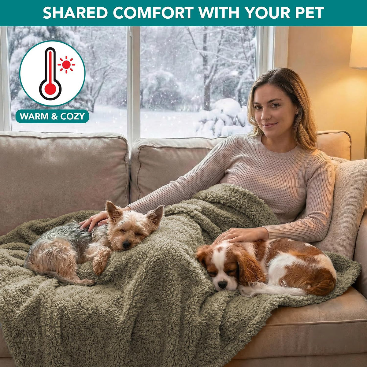 Fluffy Sherpa Waterproof Dog Blanket for Small Pet Cat, 24x32 Blue | Soft & Warm & Washable; Leafproof Couch Sofa Protector for Small Medium Large Pet; Pee Proof Cover for Crate Kennel Car Seat