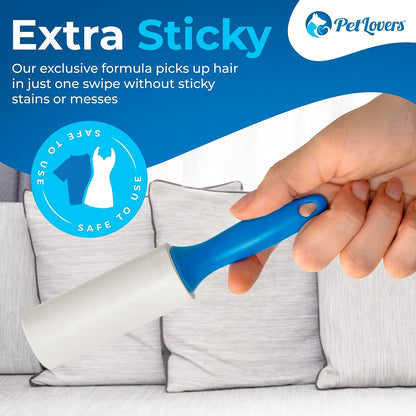 PetLovers Extra Sticky Lint Roller Mega Value Set 900 Sheets for Pet Hair Removal and Clothes, Dog and Cat Lint Remover, 10 Pack