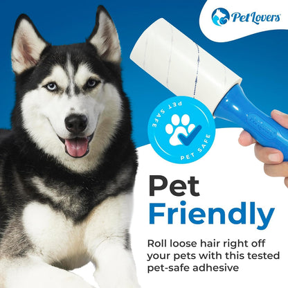 PetLovers Extra Sticky Lint Roller Mega Value Set 900 Sheets for Pet Hair Removal and Clothes, Dog and Cat Lint Remover, 10 Pack