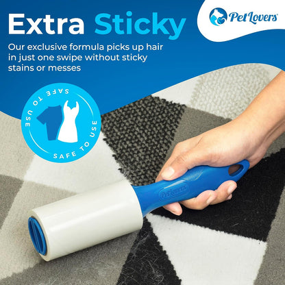 PetLovers Extra Sticky Lint Roller Mega Value Set 900 Sheets for Pet Hair Removal and Clothes, Dog and Cat Lint Remover, 10 Pack