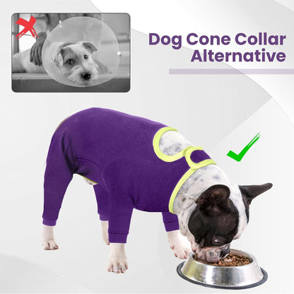 Dog Surgery Recovery Suit, Long Sleeve Post Surgery Dog Onesie for Wound Protection, E-Collar Alternative Anti-Licking & Shedding Control, Soft Surgical Body Suit for Small Medium Large Dogs