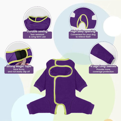 Dog Surgery Recovery Suit, Long Sleeve Post Surgery Dog Onesie for Wound Protection, E-Collar Alternative Anti-Licking & Shedding Control, Soft Surgical Body Suit for Small Medium Large Dogs