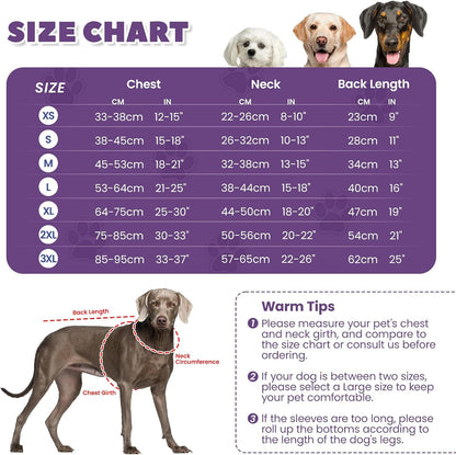 Dog Surgery Recovery Suit, Long Sleeve Post Surgery Dog Onesie for Wound Protection, E-Collar Alternative Anti-Licking & Shedding Control, Soft Surgical Body Suit for Small Medium Large Dogs