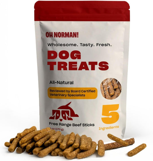 ! Soft Beef Jerky Dog Treats, Free-Range Beef, 6 oz