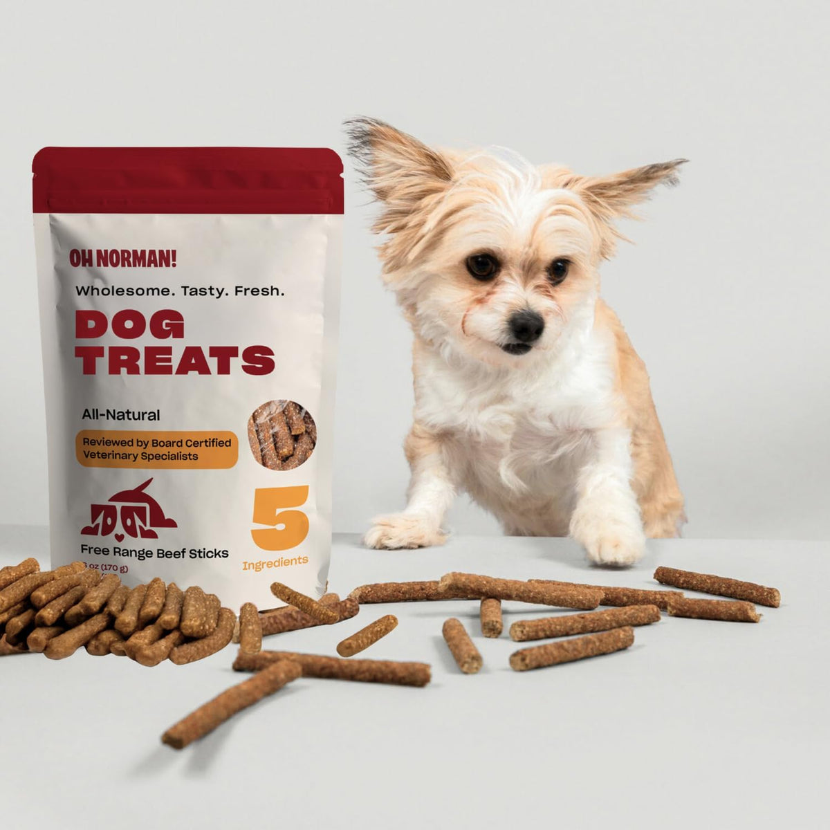 ! Soft Beef Jerky Dog Treats, Free-Range Beef, 6 oz