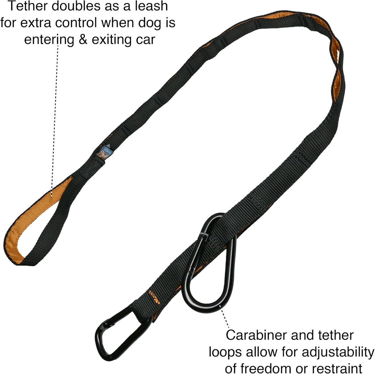Auto Zip Line, Backseat Zipline Harness Tether for Car Travel