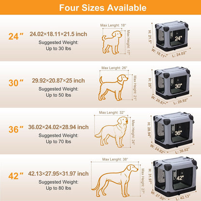 Soft Cat Carrier 36 Inch, Foldable Large Dog Crate Kennel