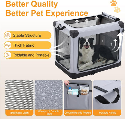 Soft Cat Carrier 36 Inch, Foldable Large Dog Crate Kennel