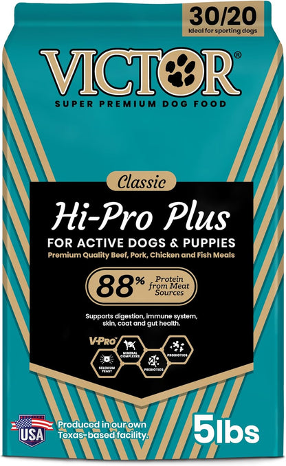Hi-Pro Plus Dry Dog Food - High Protein Gluten Free Dry Kibble, 5lb