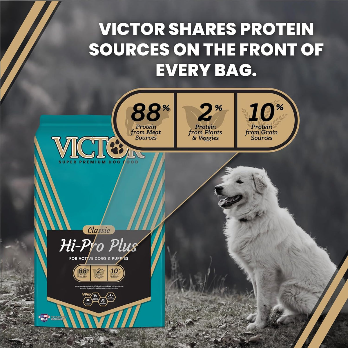 Hi-Pro Plus Dry Dog Food - High Protein Gluten Free Dry Kibble, 5lb