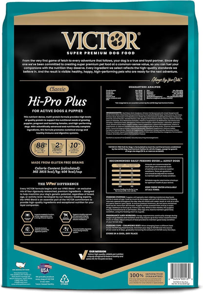 Hi-Pro Plus Dry Dog Food - High Protein Gluten Free Dry Kibble, 5lb