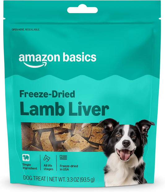 Freeze-Dried Raw Single Ingredient Dog Treats, Lamb Liver, High Protein, Healthy Training Treats or Meal Topper for all Dogs, Grain-Free, 3.3oz (Previously Wag)