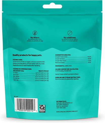 Freeze-Dried Raw Single Ingredient Dog Treats, Lamb Liver, High Protein, Healthy Training Treats or Meal Topper for all Dogs, Grain-Free, 3.3oz (Previously Wag)