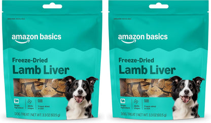 Freeze-Dried Raw Single Ingredient Dog Treats, Lamb Liver, High Protein, Healthy Training Treats or Meal Topper for all Dogs, Grain-Free, 3.3oz (Previously Wag)