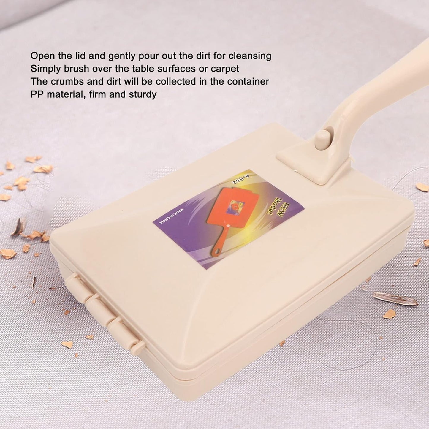 Carpet Floor Sweeper Manual with Horsehair, Sweep Carpet and Floor Sweeper with Dual Rotating System and 2 Corner Brushes for Cleaning Pet Hair, Loose Debris, Lint