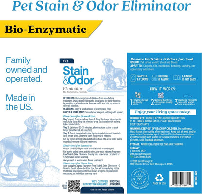 Pet Stain and Odor Remover - Cat Urine Enzyme Cleaner Destroyer, Urine Destroyer for Dogs, Pet Urine Enzyme Cleaner - 128 Oz